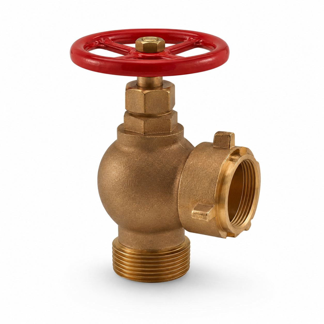 Válvula bronce angulo 90º HI- NPT marca S-LYON china UL/FM 300 PSI 3” Sin Tapa